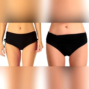 2 Pairs of Full Coverage Swim Bottoms, Like New, Medium